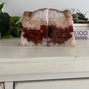 Agate Geode Bookends